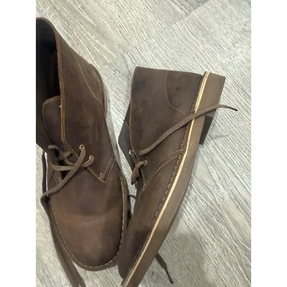 Clarks Shoes Men's Desert Boot Lace Up Chukka Boots Beeswax Leather 11 Brown